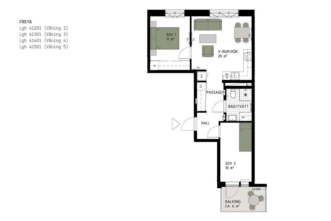 Floor plan for Lokomobilvägen 12