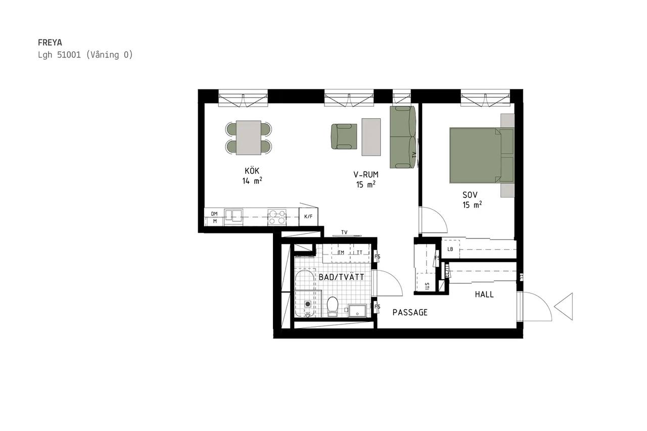 Floor plan for Lokomobilvägen 14