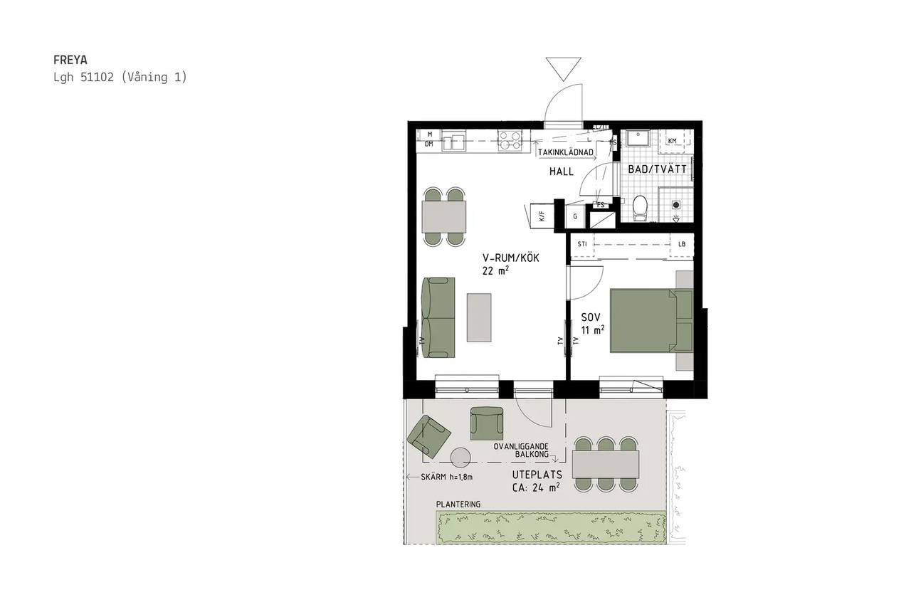 Floor plan for Lokomobilvägen 14