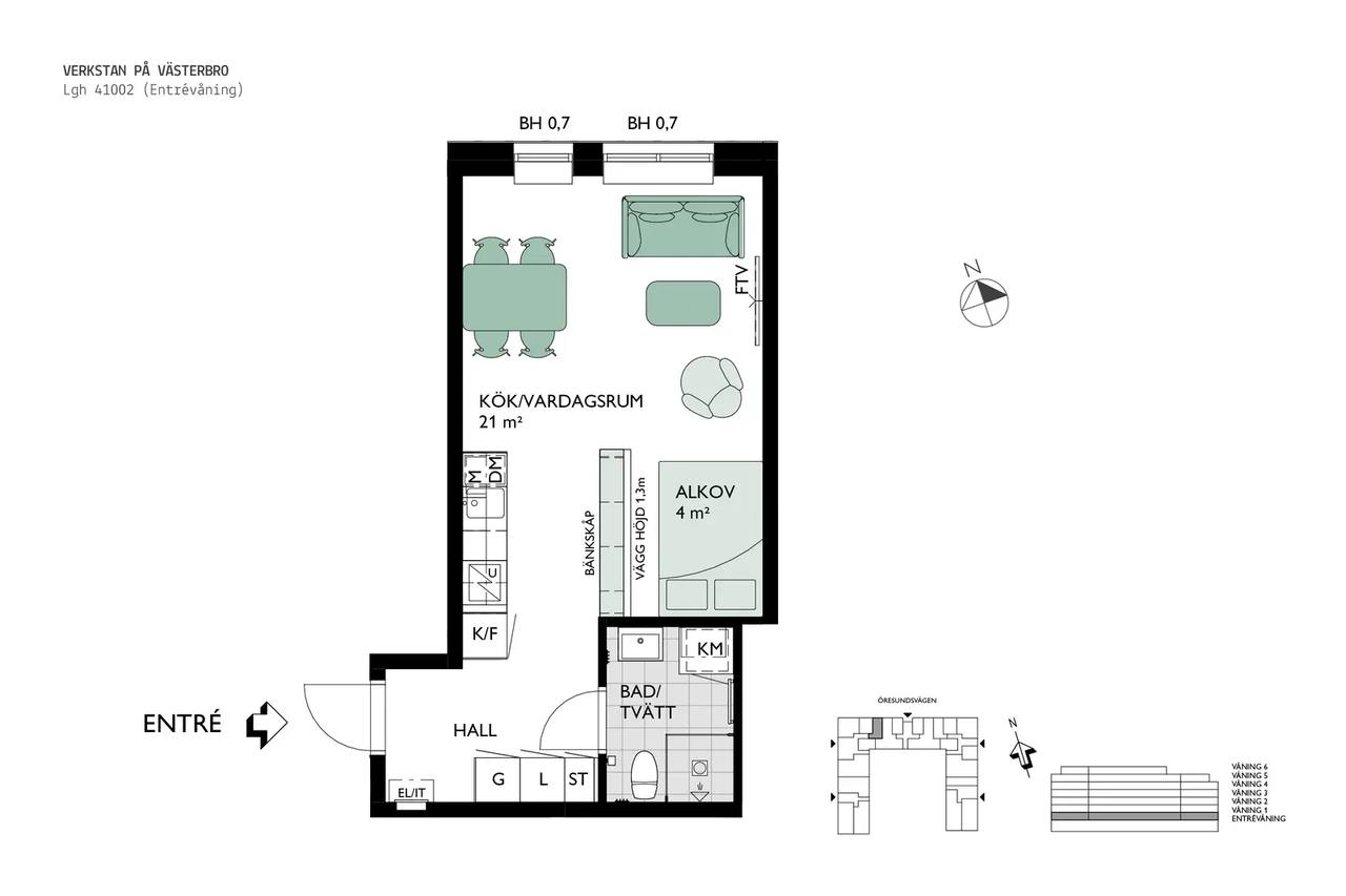 Floor plan for Pepparholmsgatan 12