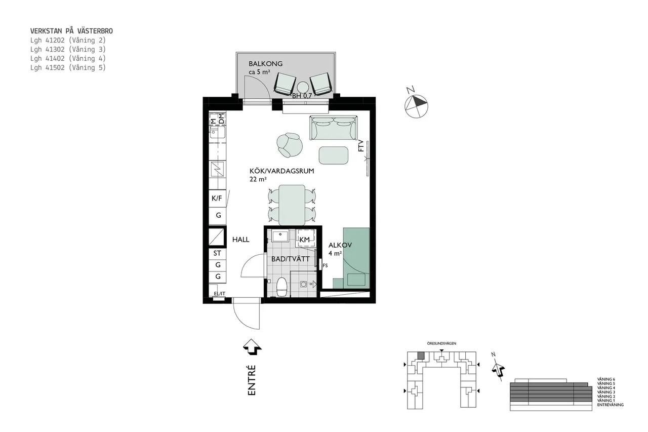 Floor plan for Pepparholmsgatan 12