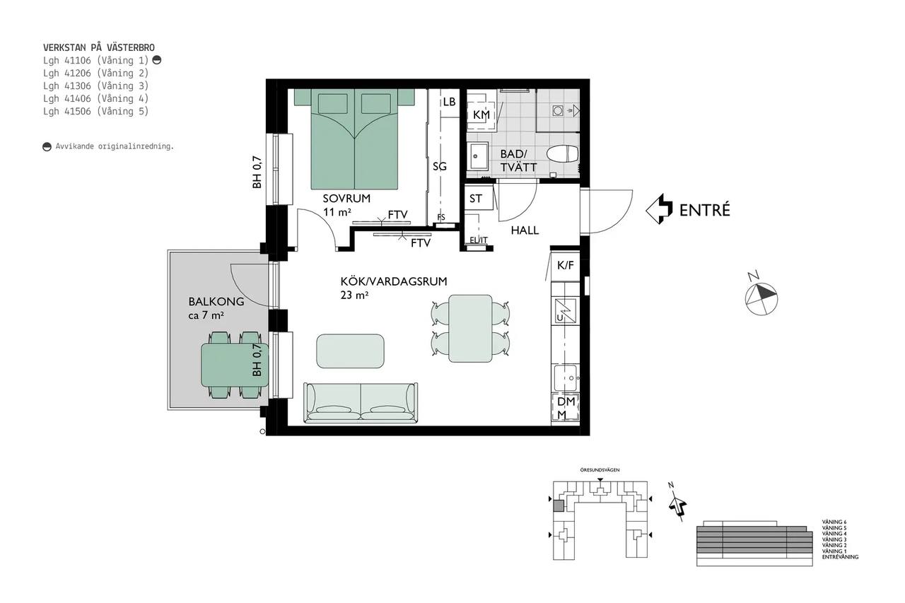 Floor plan for Pepparholmsgatan 12