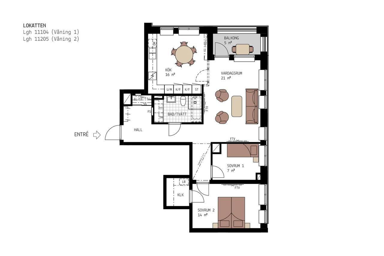 Floor plan for Hägerstens Allé