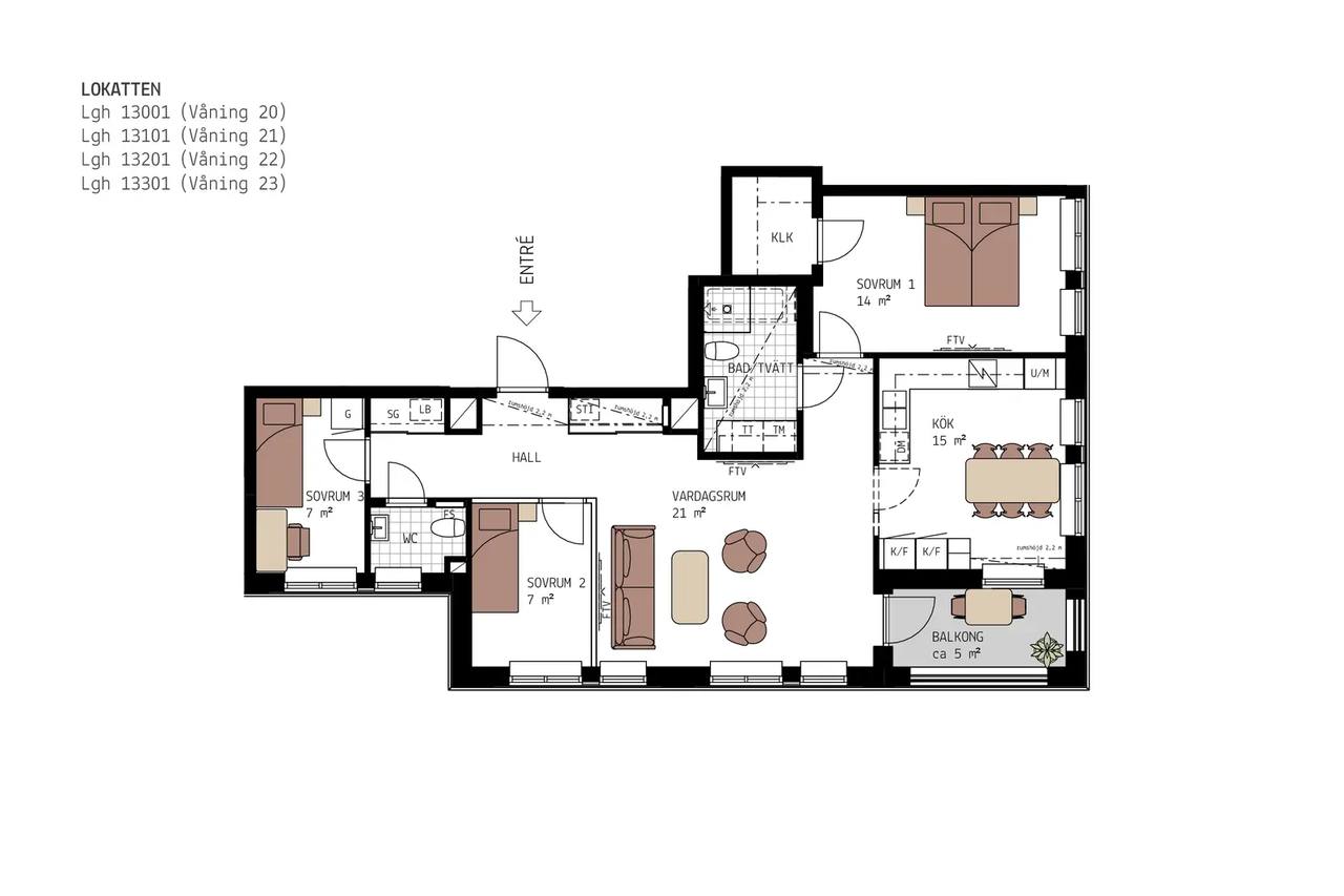 Floor plan for Hägerstens Allé