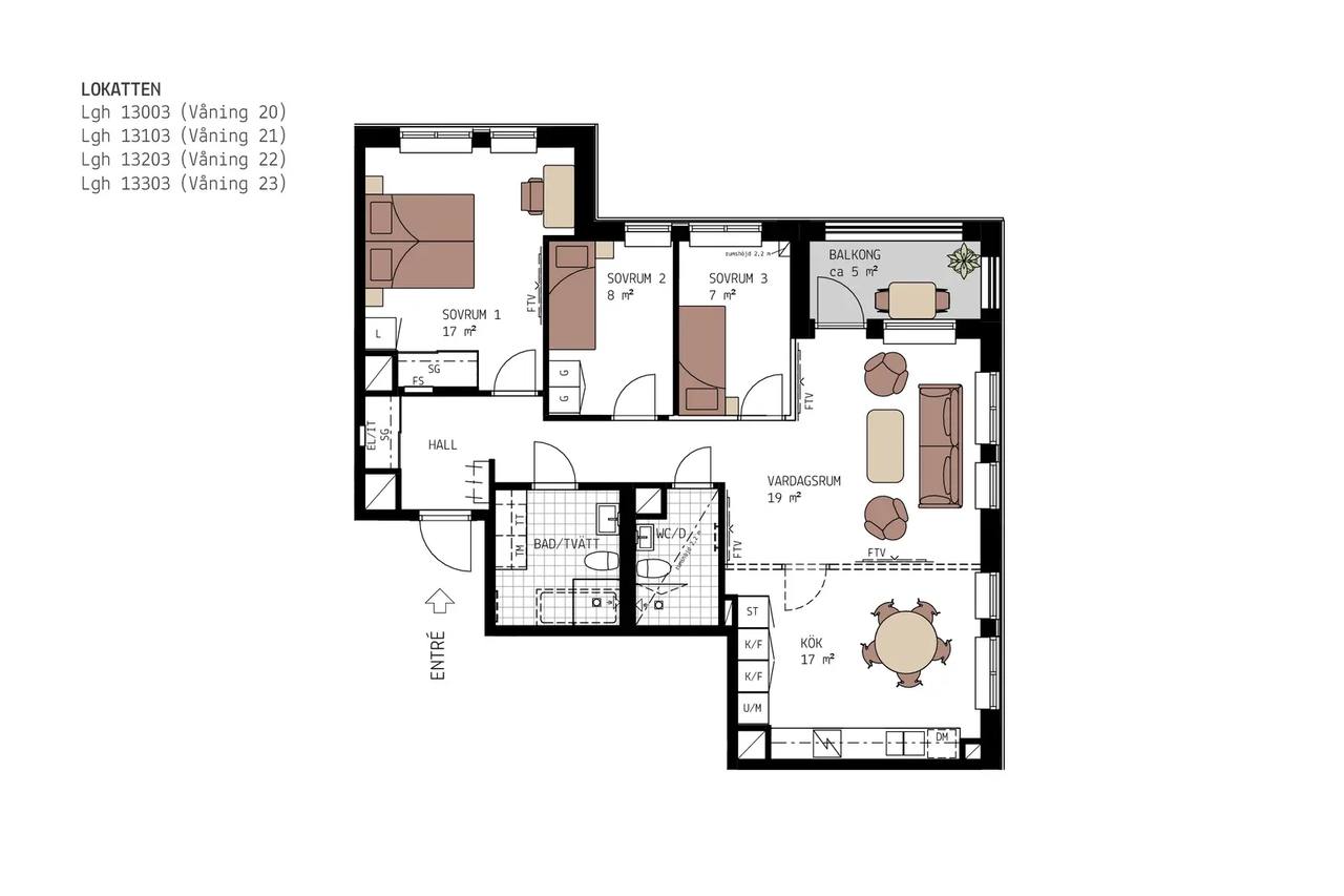 Floor plan for Hägerstens Allé