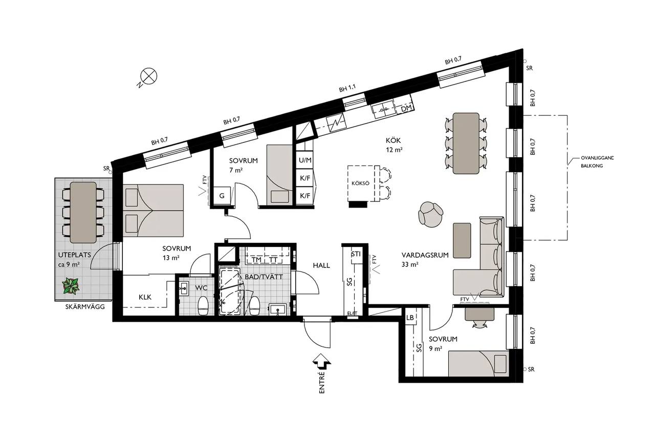 Planritning för Bratteråsgatan