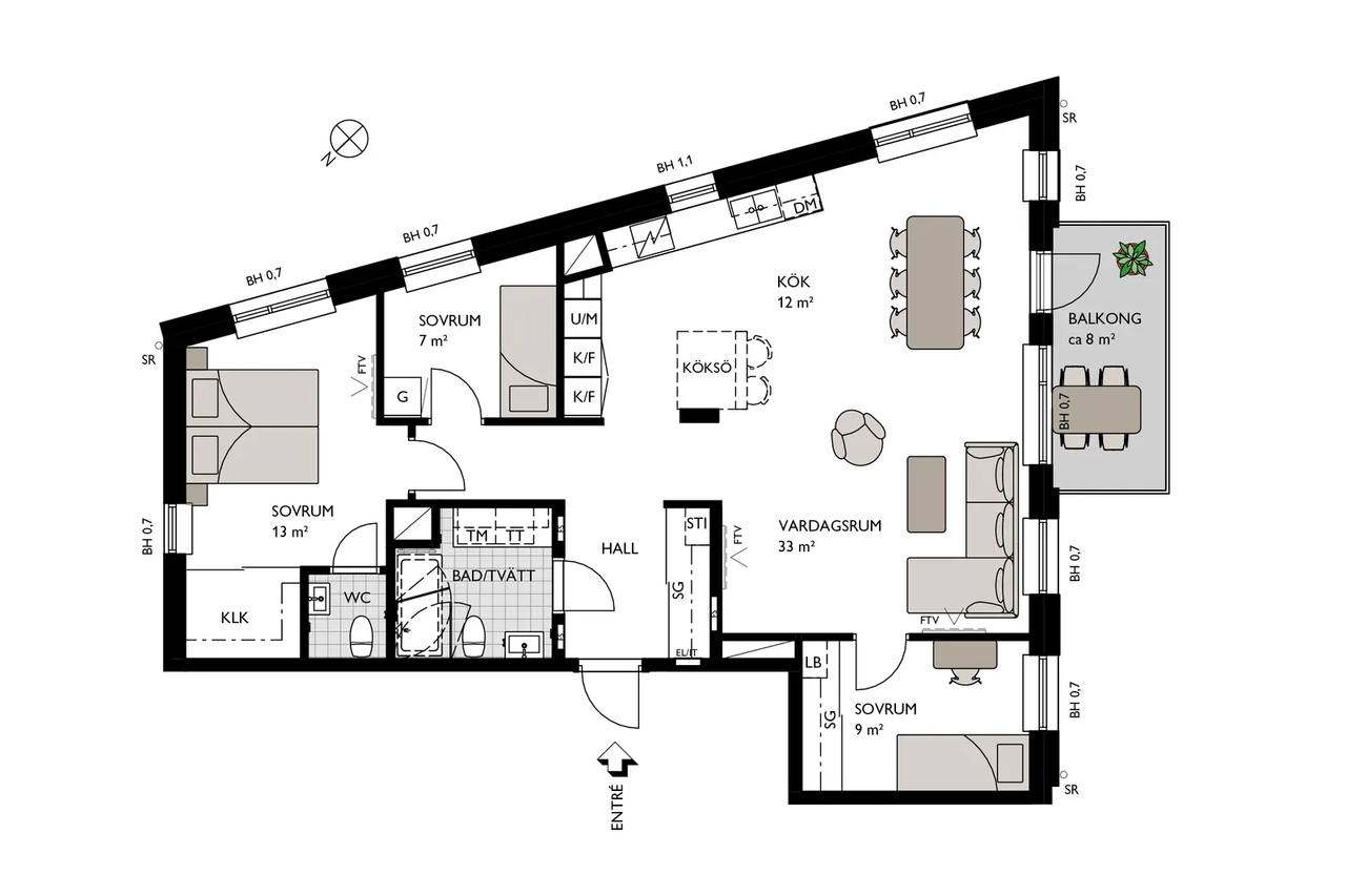 Floor plan for Bratteråsgatan