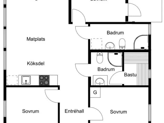 Planritning för Trivselvägen 14A