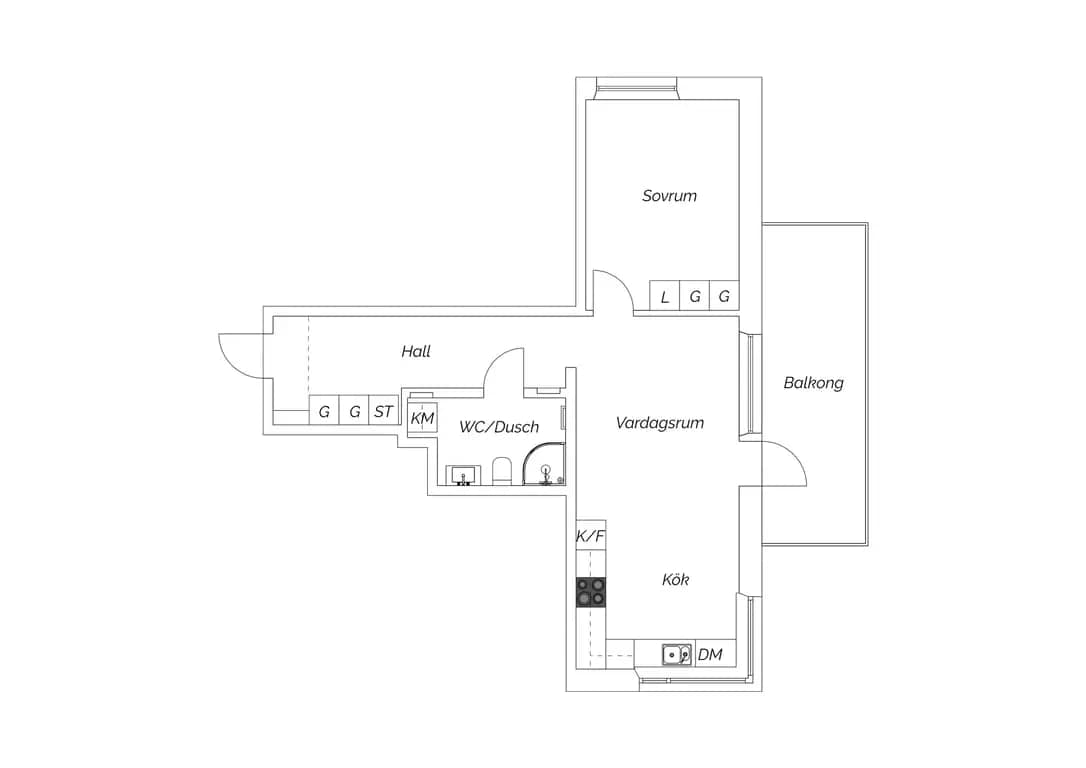 Planritning för Lillbackavägen 13
