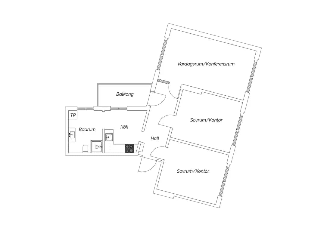 Floor plan for Sveavägen 2A