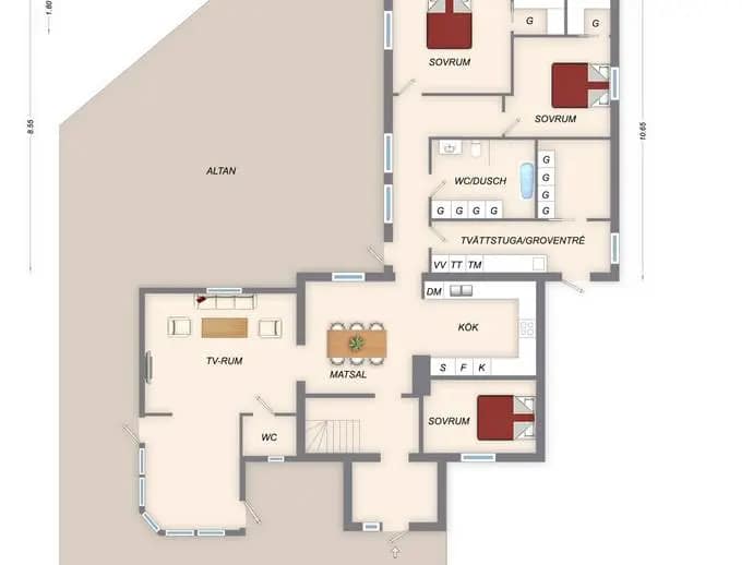 Floor plan for Styrmansgatan 12