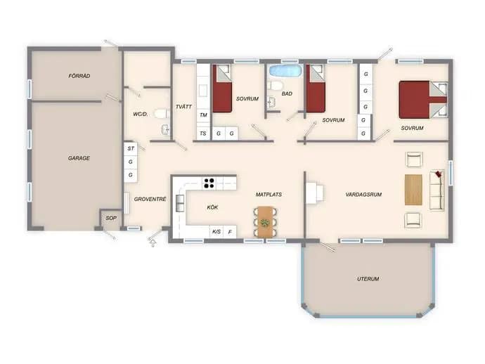 Floor plan for Mangårdsgatan 21