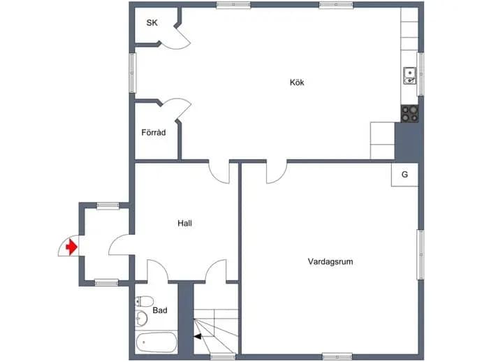 Floor plan for Fjälbyn 137