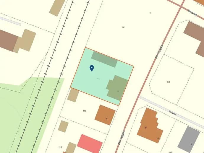 Floor plan for Järnvägsgatan 17