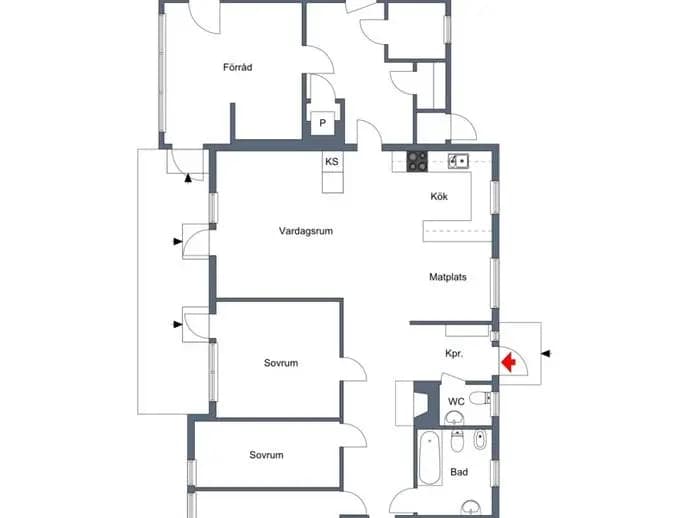 Floor plan for Snickarevägen 3