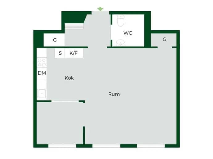 Planritning för Kungsvägen 18C