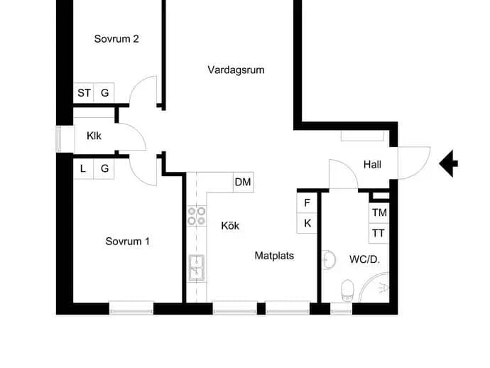 Planritning för Sagovägen 1