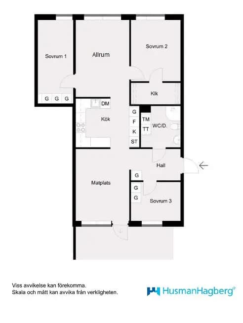 Floor plan for Kålhagsvägen 27A
