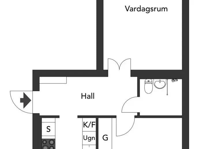 Planritning för Centralgatan 17E
