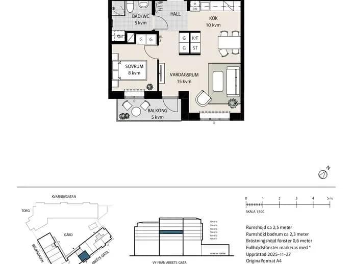 Floor plan for Arkets gata 24A Lgh B2-1302