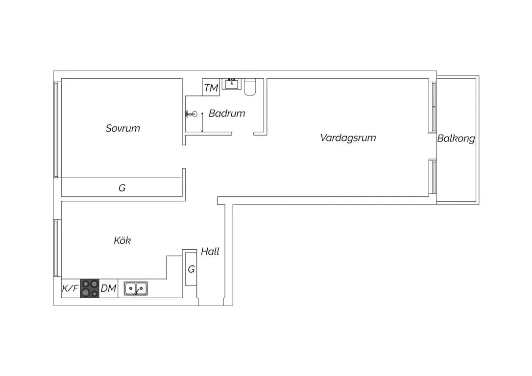 Floor plan for Grönalundsgatan 13D