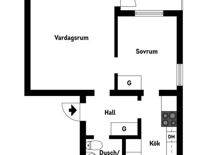 Floor plan for Trumpetaregatan 13A