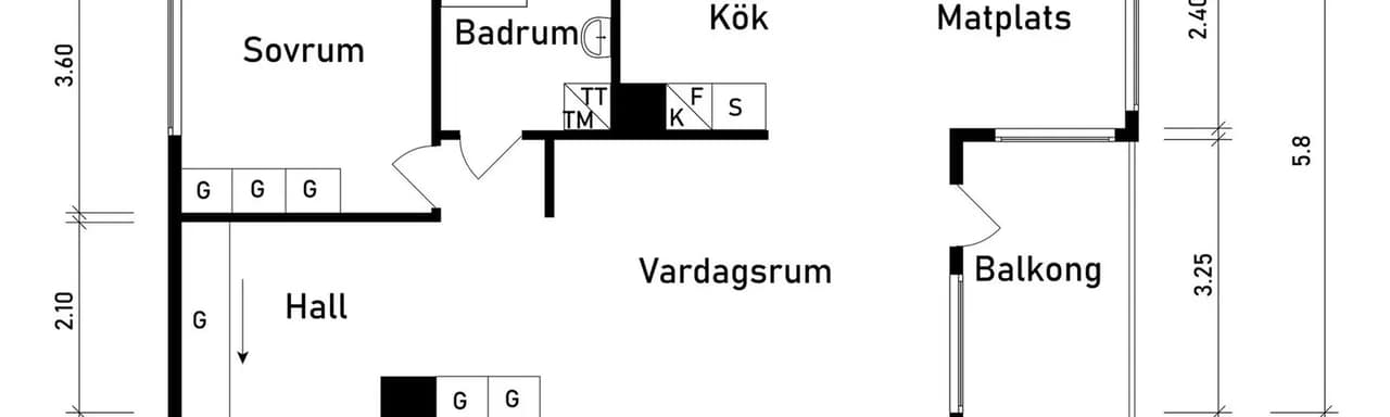 Floor plan for Borstbindaregatan 3