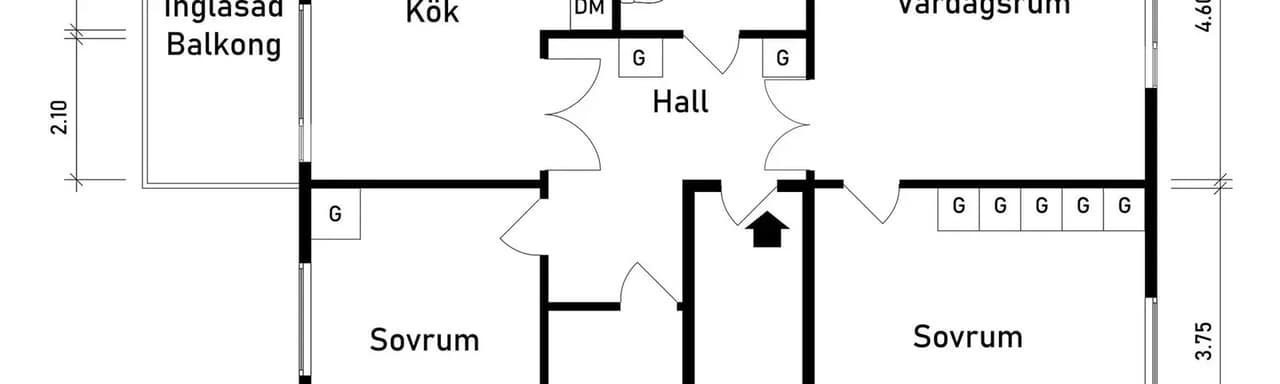 Planritning för Rosmaringatan 18