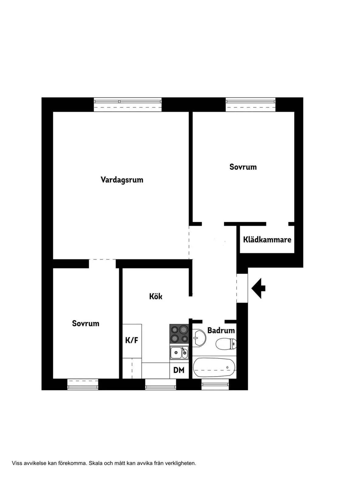 Floor plan for Flygfältsvägen 11C