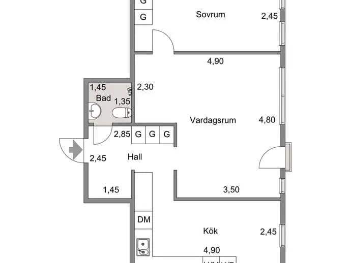 Planritning för Askebygatan 13