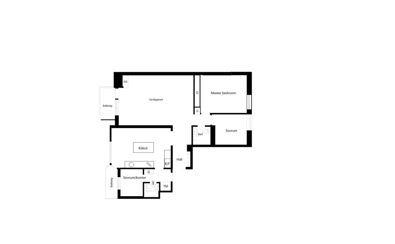 Floor plan for Rindögatan 6