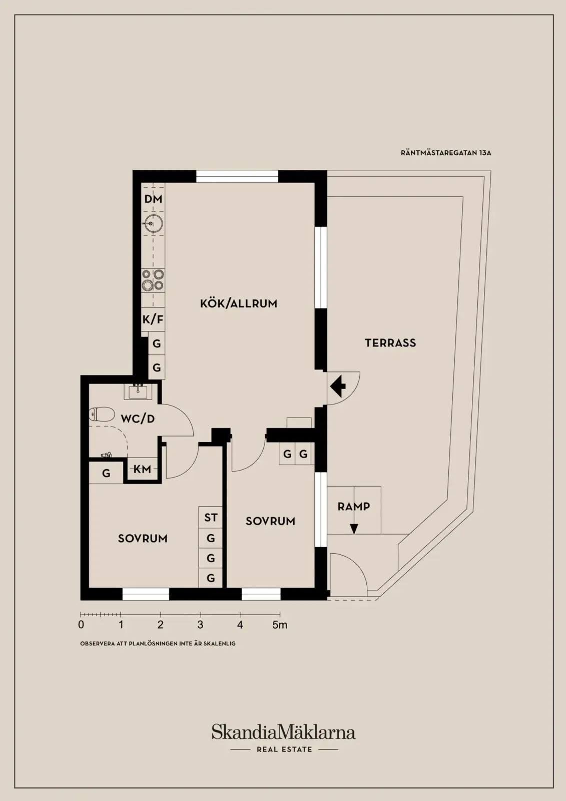 Floor plan for Räntmästaregatan 13A