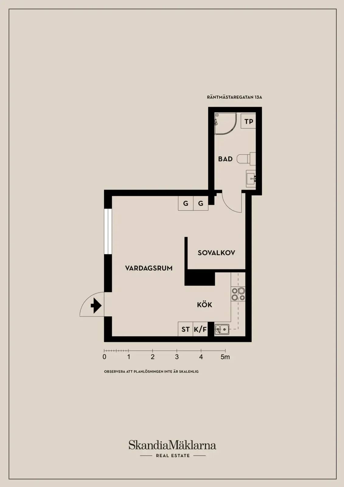 Floor plan for Räntmästaregatan 13A