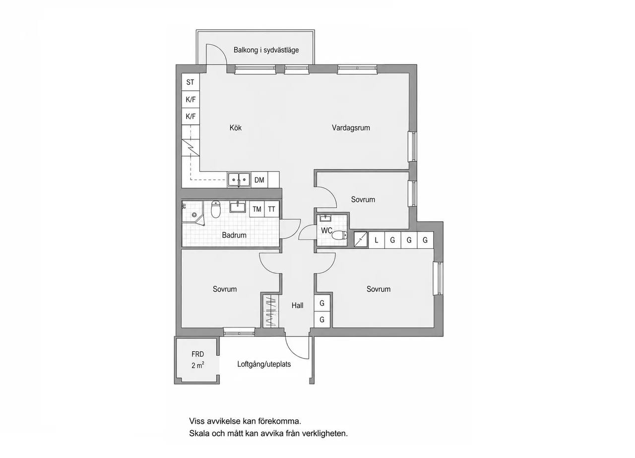 Floor plan for Långhalsvägen 20A, vån. 3