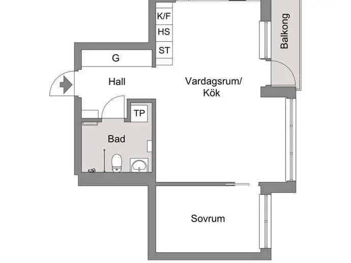 Floor plan for Tre Kronors Väg 43, 3 tr