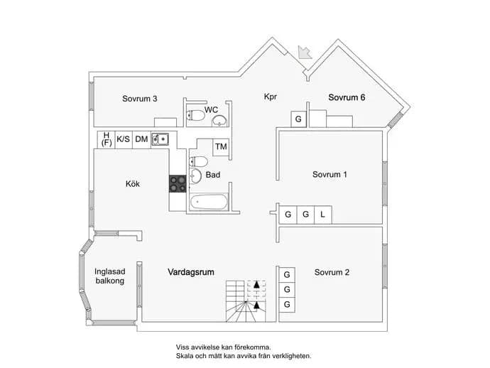 Floor plan for Lehusens gränd 4
