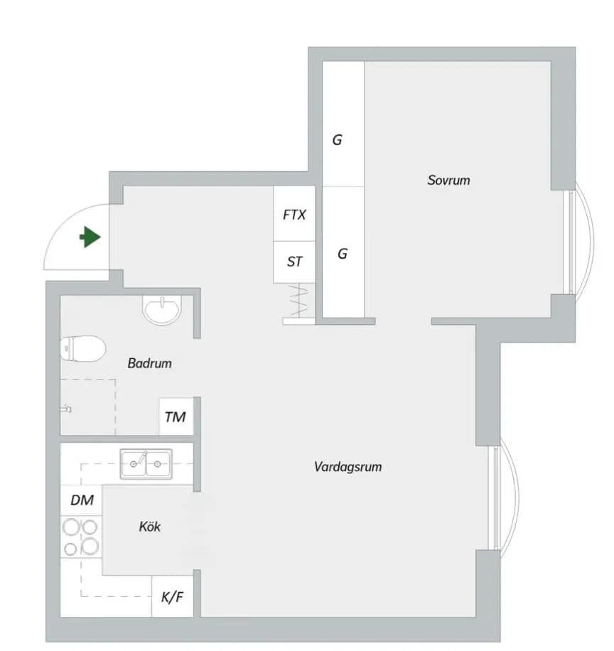 Planritning för Gamla Huddingevägen 441