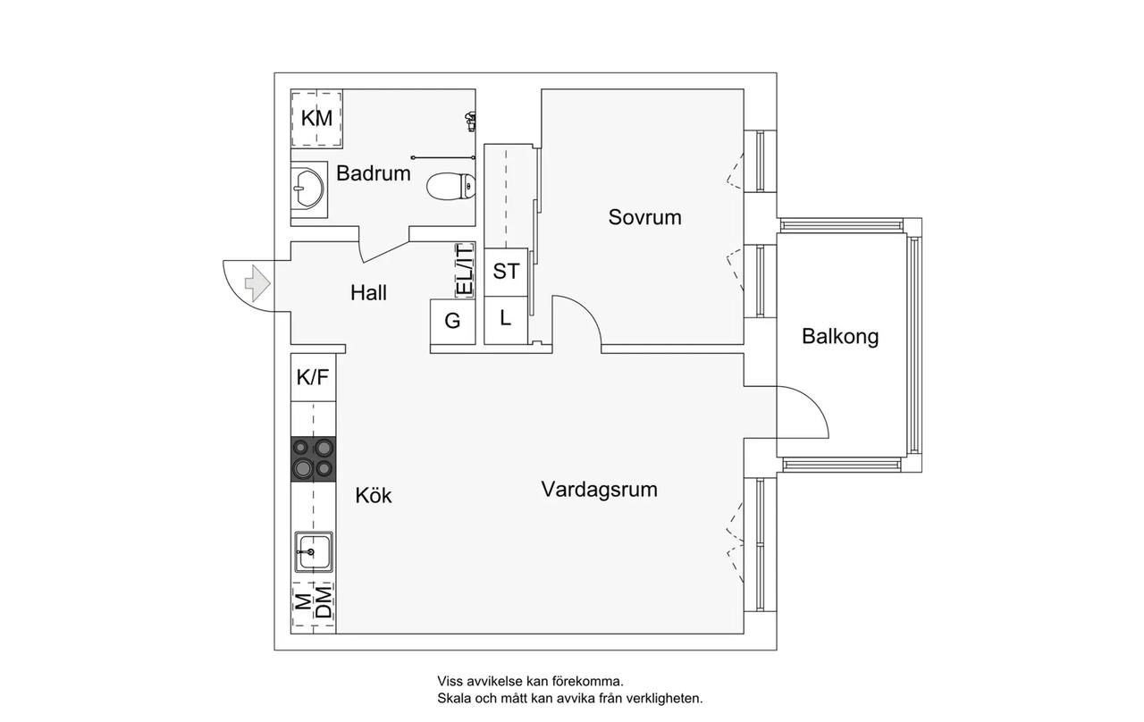 Floor plan for Lokomobilvägen 2C, 3 tr