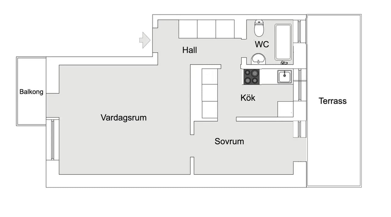 Planritning för Finn Malmgrens väg 17