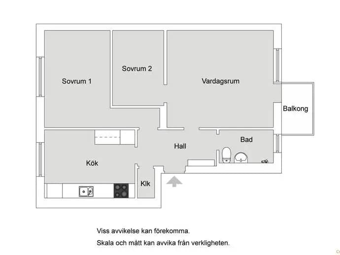 Planritning för Oppundavägen 23