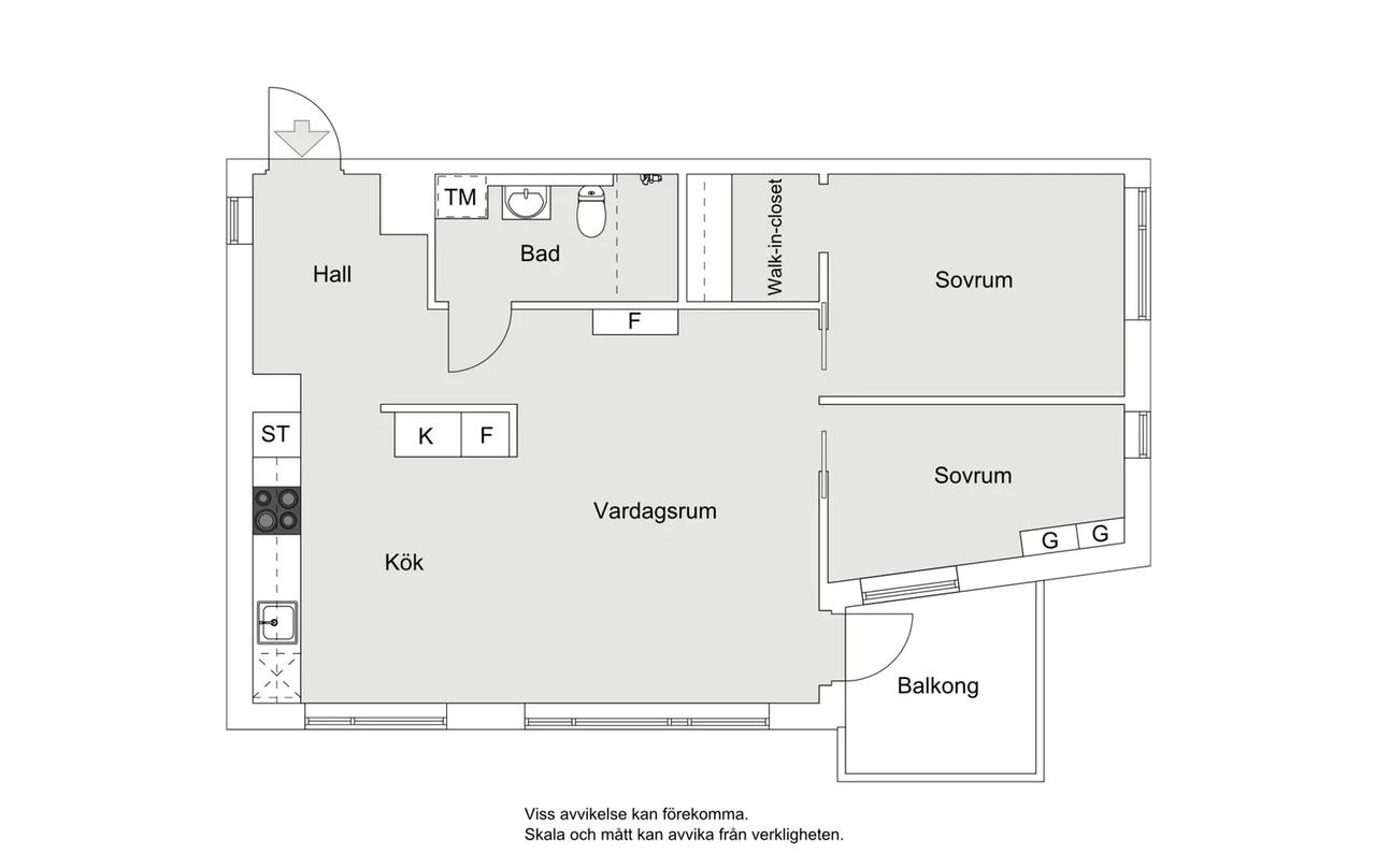 Floor plan for Sickla Kanalgata 79, 2tr