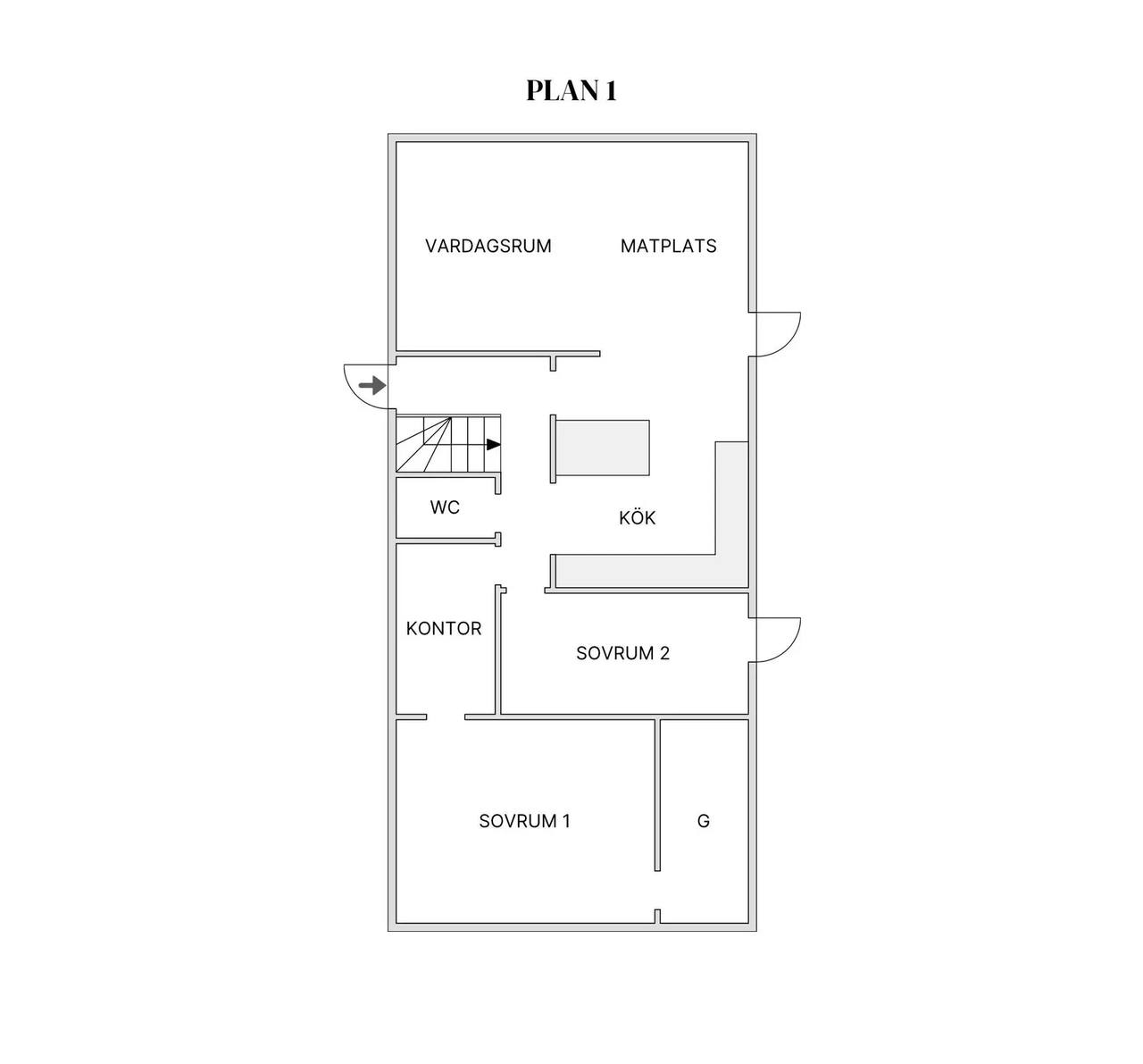 Floor plan for Hedvägen 24
