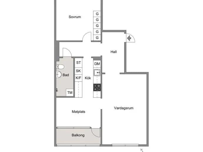 Floor plan for Nygatan 86