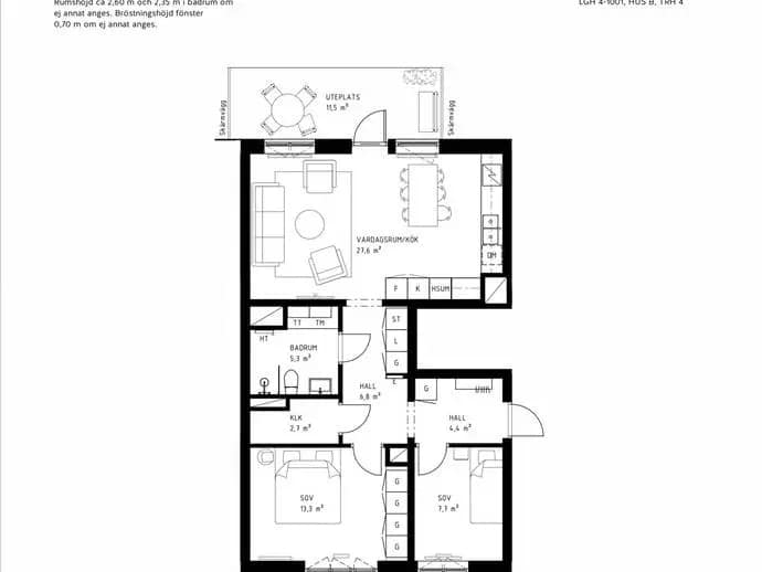 Floor plan for Laboratoriegatan 4