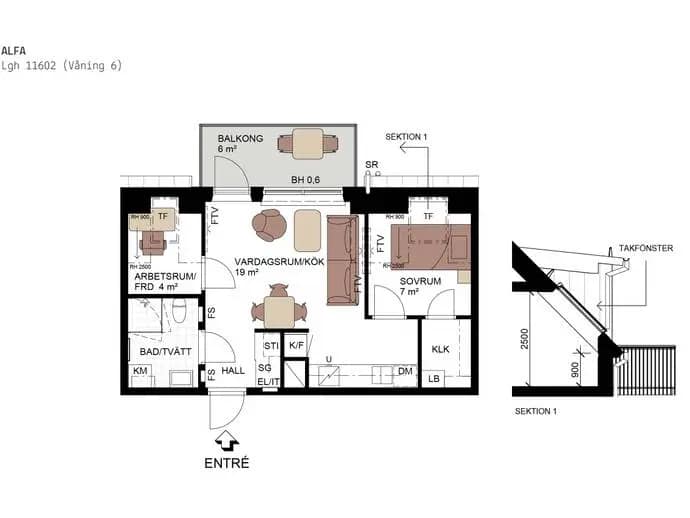 Floor plan for Sköndalsvägen 101