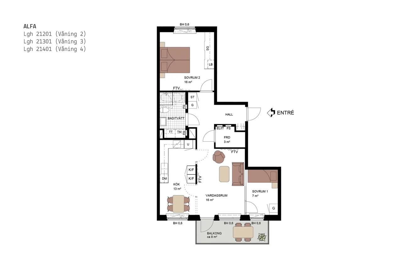 Floor plan for Sköndalsvägen 103