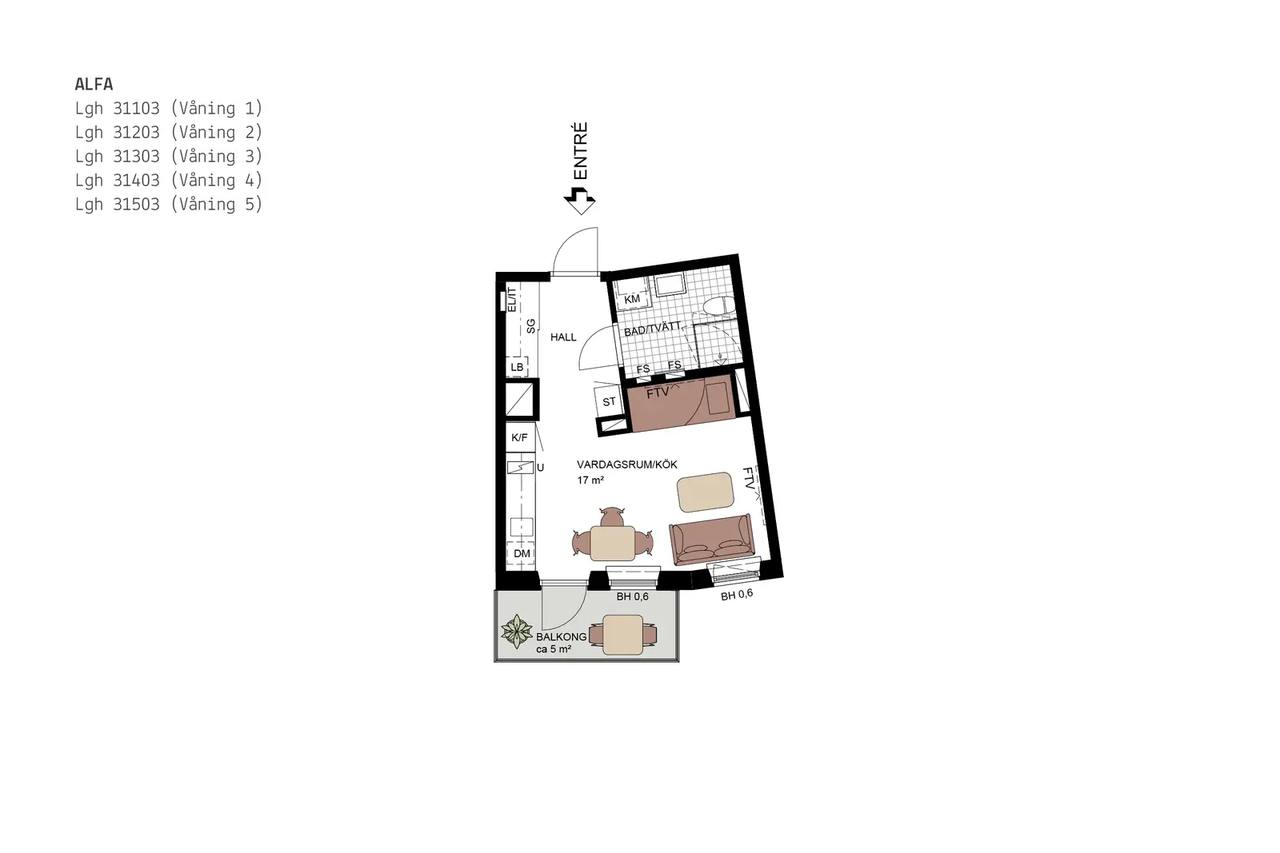 Floor plan for Sköndalsvägen 105A