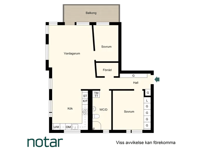 Floor plan for Tulegatan 5