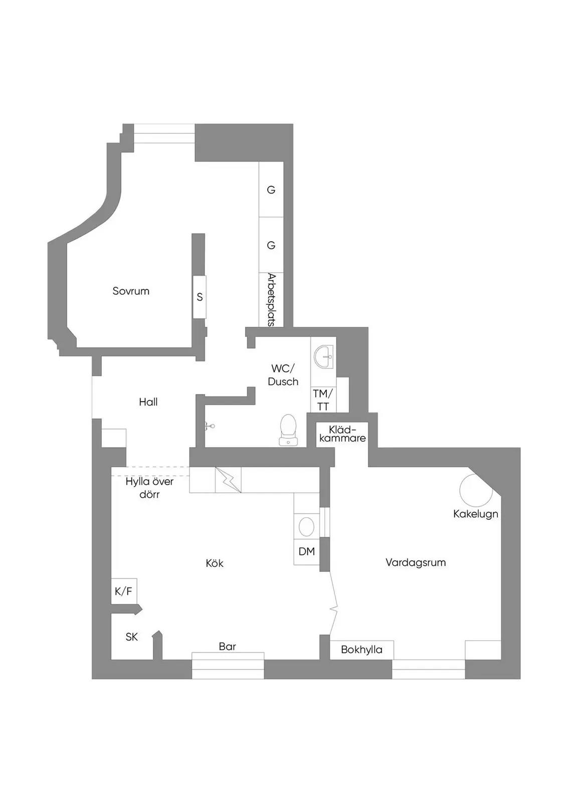 Floor plan for Västmannagatan 90