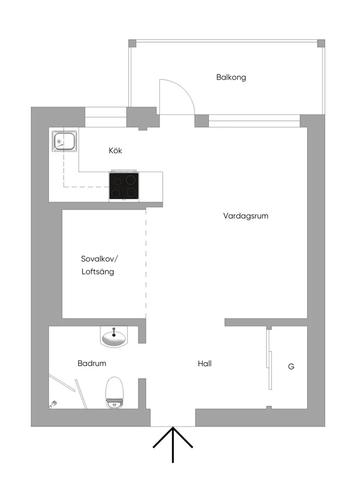 Planritning för Gillevägen 3